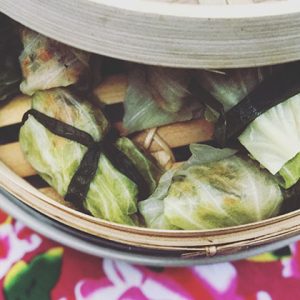 Steamed cabbage and meat rolls